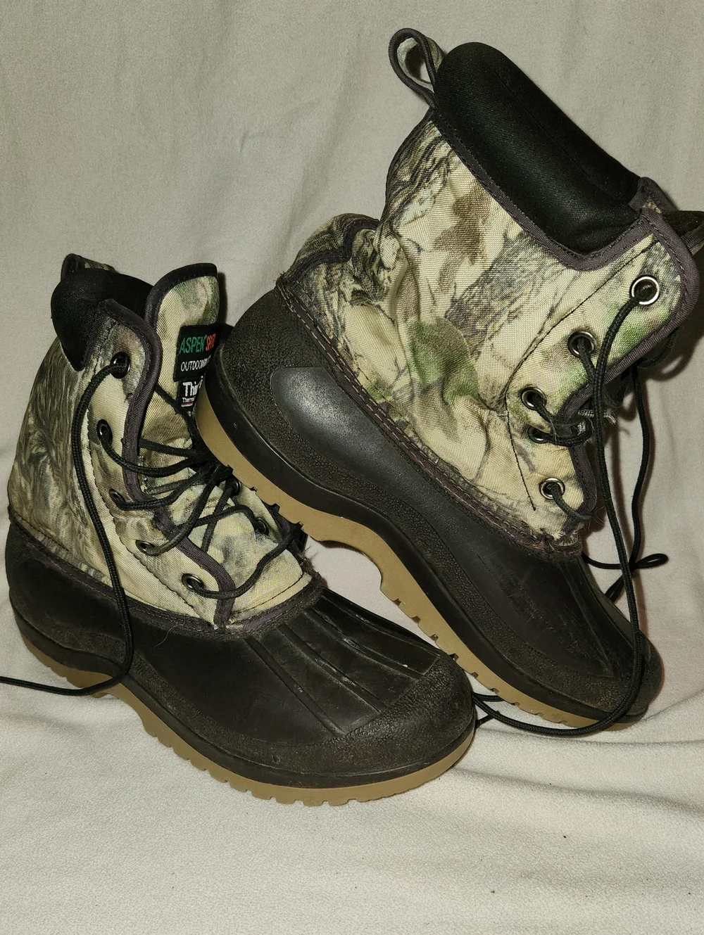 Aspen Sport Men's Waterproof Camouflage Duck Boots - Black & Green